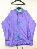Linea blue and green vintage windbreaker jacket, 90s colorblock design, 100% polyamide.
