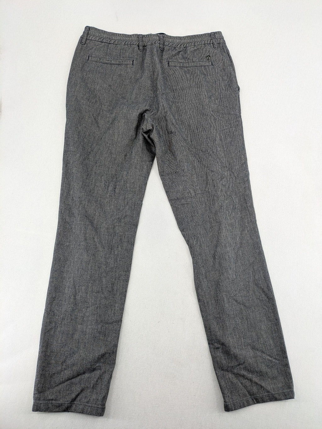 ALBERTO grey tapered fit chinos with elastic drawstring and two-tone wool texture.