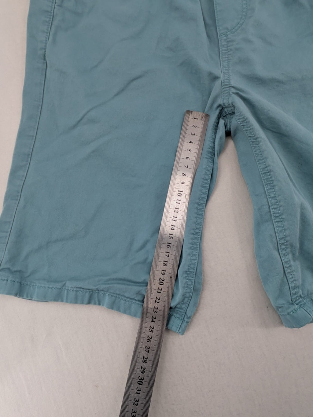 C&A blue shorts size 158 elastic waistband with drawstring, made of cotton.