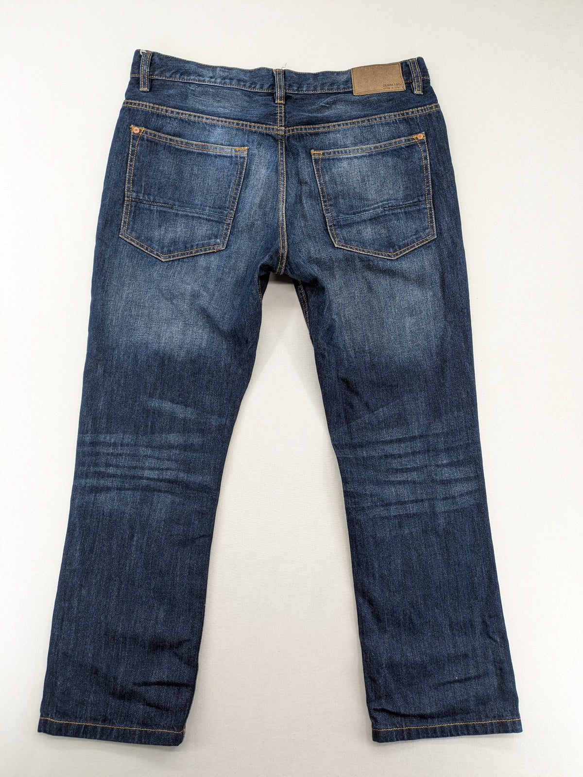 Denim 1982 blue straight jeans W36 L32 classic 5-pocket design cotton fabric