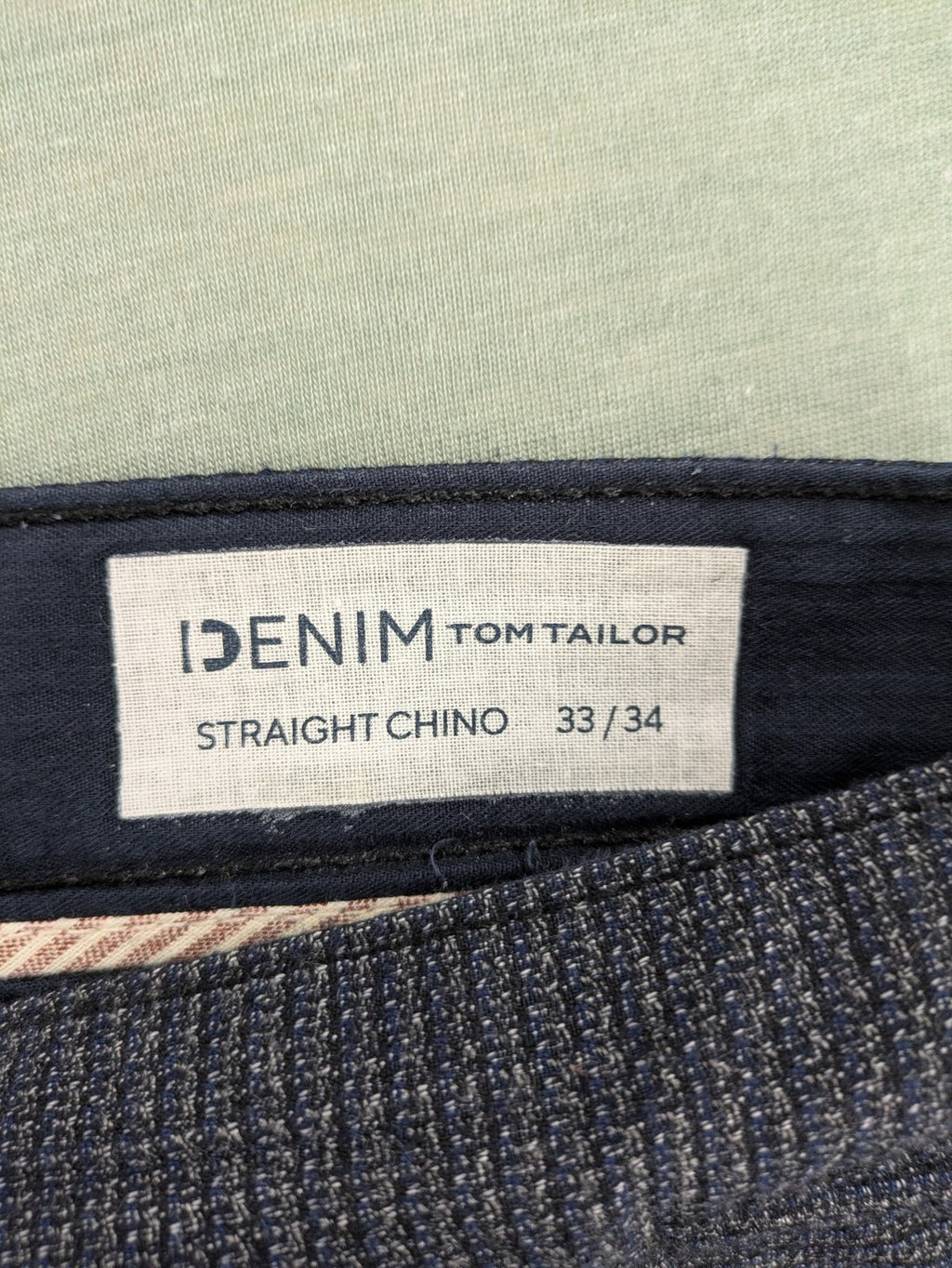 Tom Tailor Denim pink chino pants straight fit textured fabric