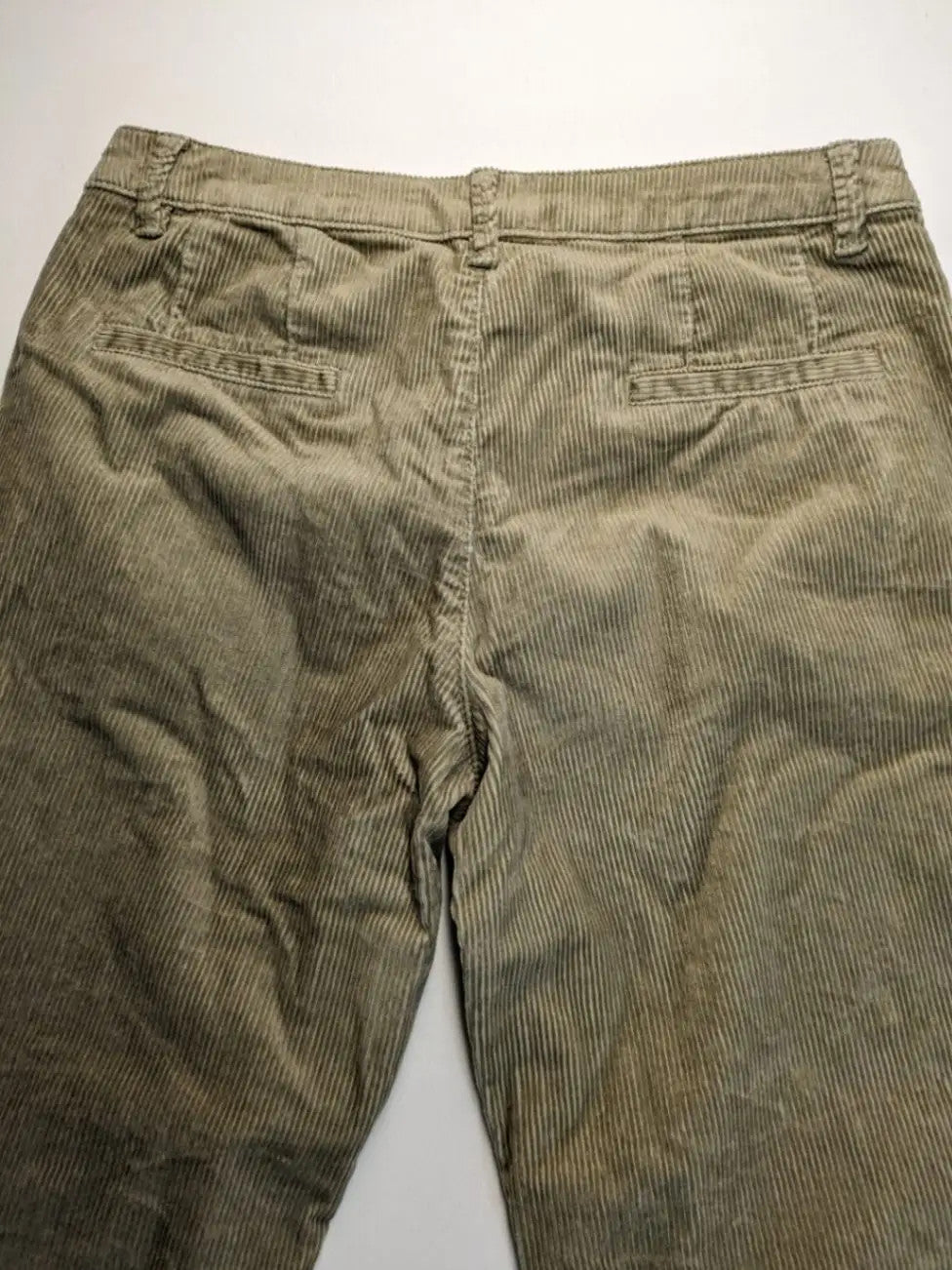 Esprit khaki pants with classic button fly, straight leg, and front pockets.