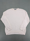 Brandy Melville cream turtle neck jumper with allover cable knit pattern and ribbed hem.