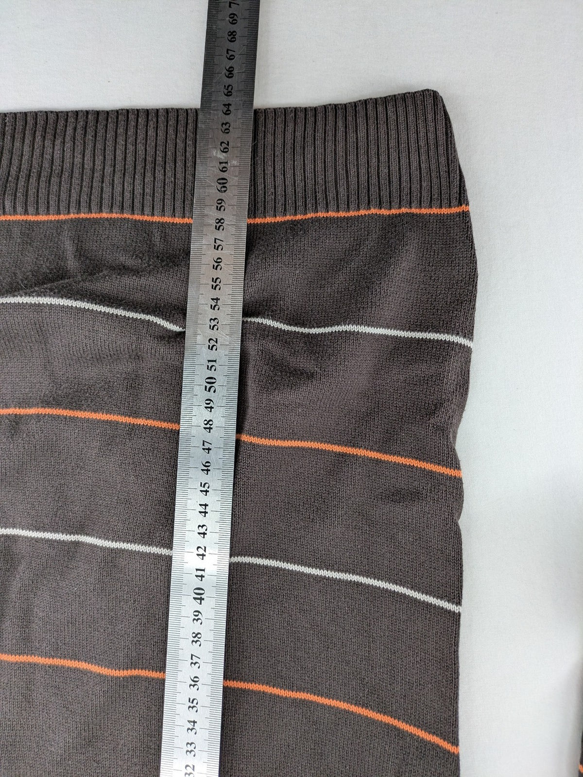 Esprit orange striped turtle neck jumper with logo patch and ribbed cuffs.