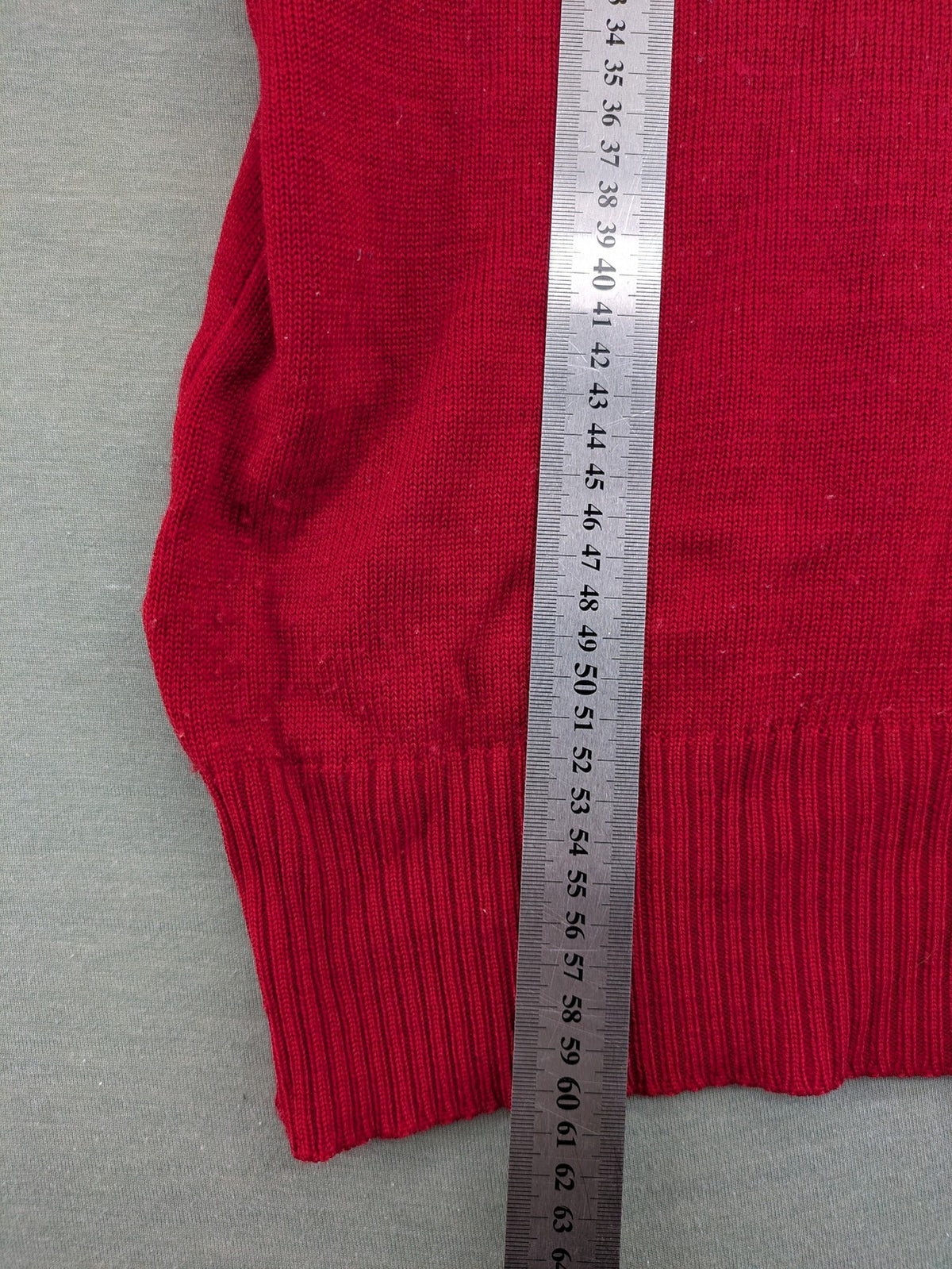 Beise Moden red turtle neck jumper ribbed cuffs warm wool blend