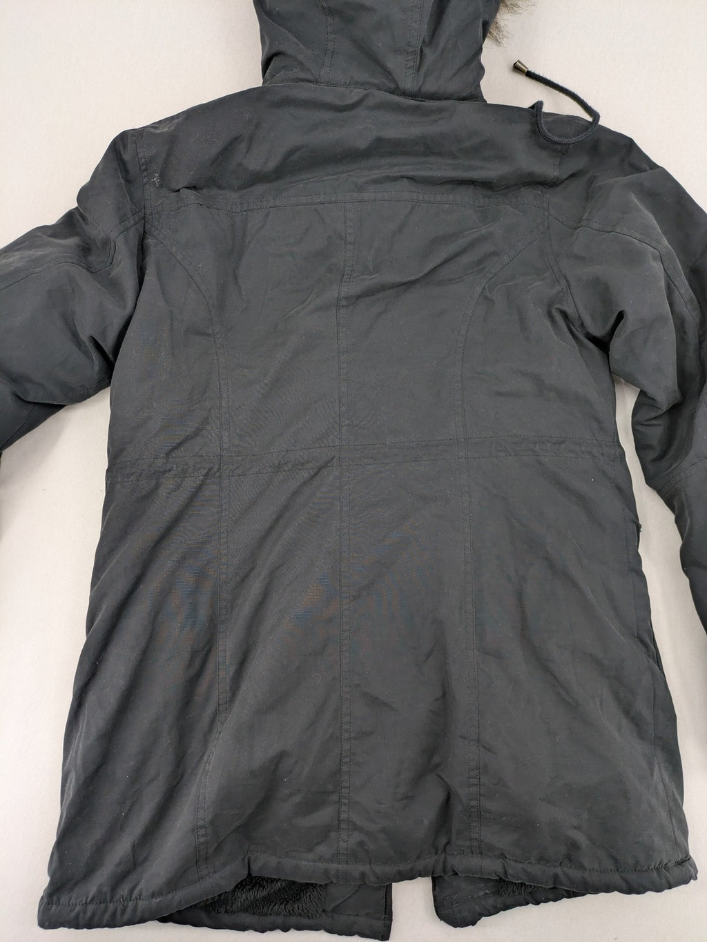 bpc bonprix collection black parka with teddy fleece lining and faux fur hood