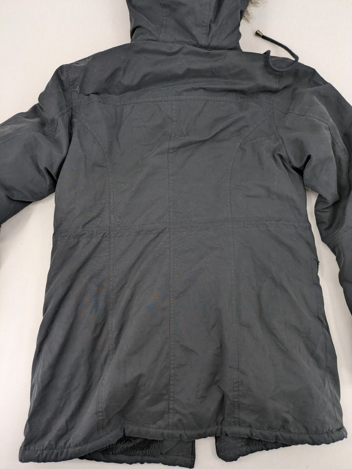 bpc bonprix collection black parka with teddy fleece lining and faux fur hood