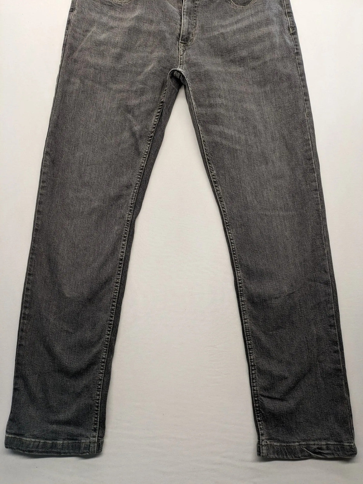john baner grey straight jeans 5-pocket design used look cotton blend
