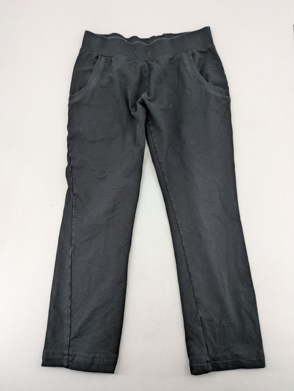 Manguun Sports grey jogger pants soft cotton blend with subtle logo embroidery and elastic waistband.