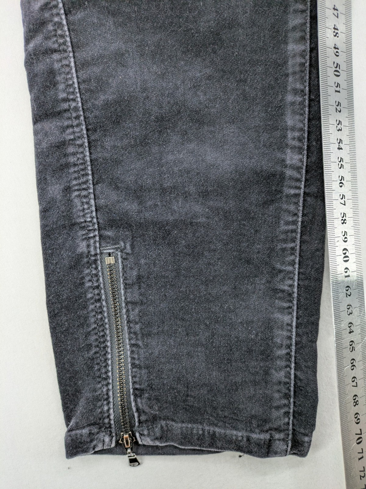 Mac Jeans grey cargo pants soft corduroy biker style with zipper details.
