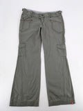 edc by Esprit khaki cargo pants ripstop fabric with multiple pockets and button fly