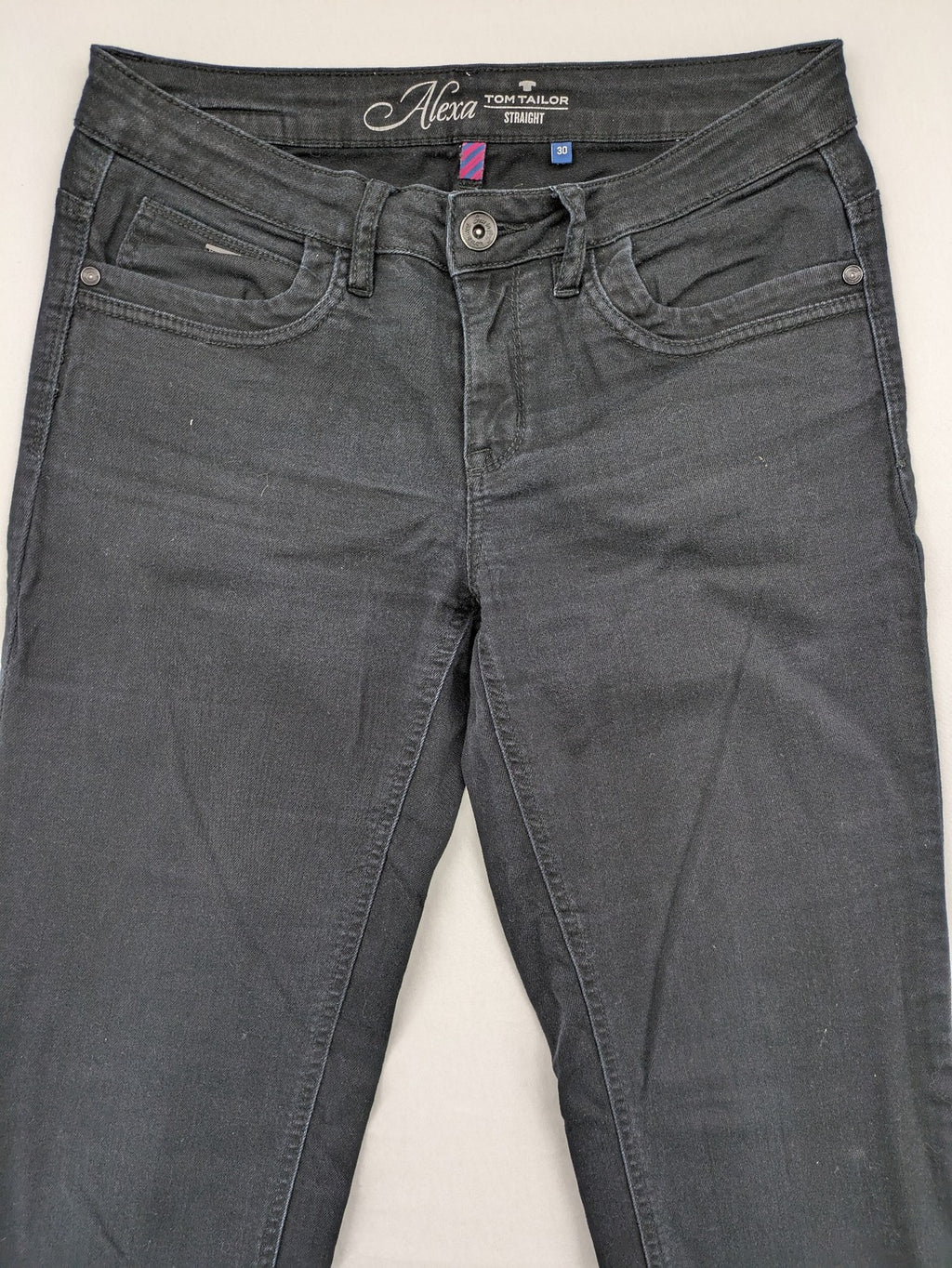 Tom Tailor black straight jeans classic 5-pocket style with button detail