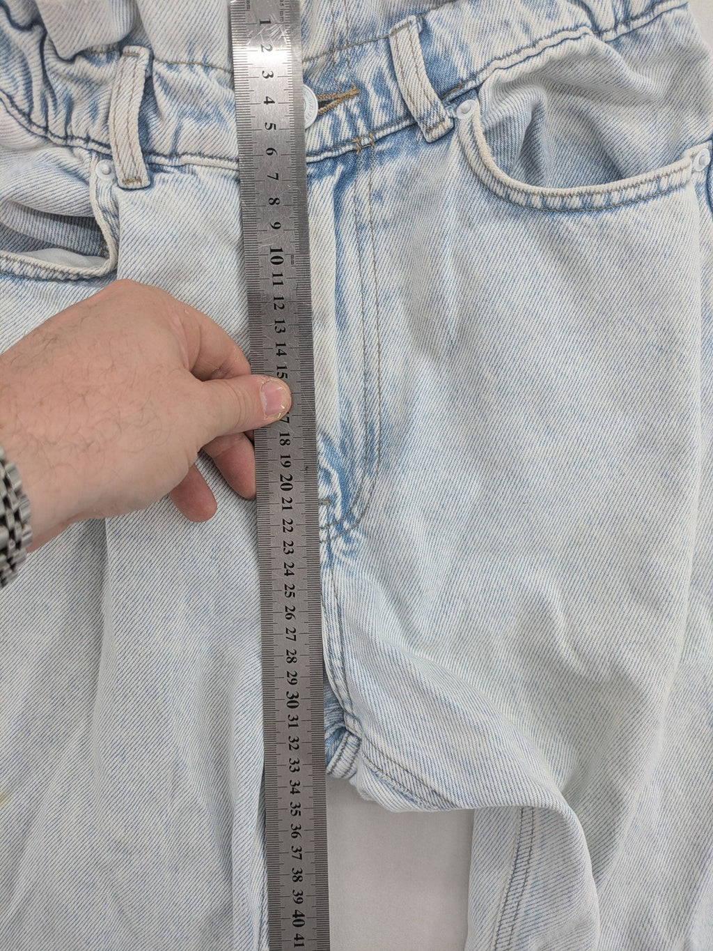 FB Sister blue mom jeans high waist paperbag waistband stonewashed vintage style