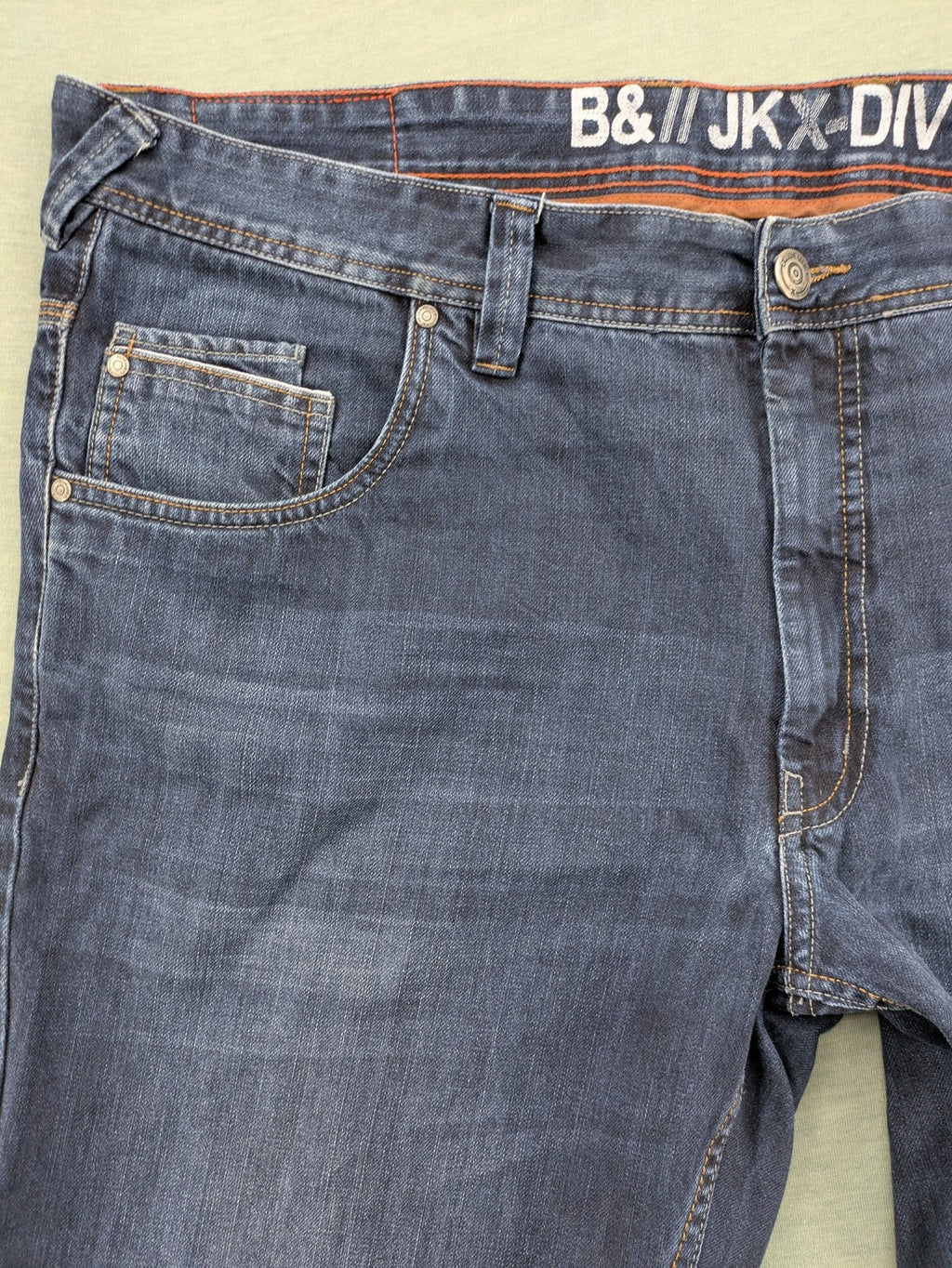 Canda blue straight jeans with five-pocket design and dark wash denim.