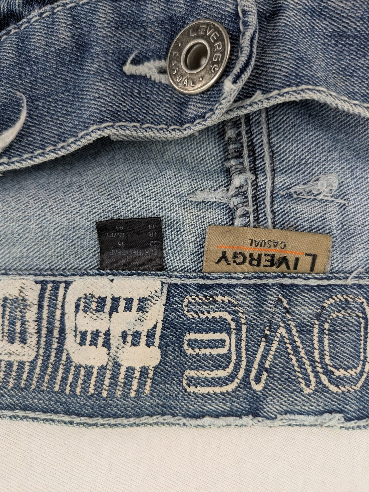 Livergy blue straight jeans with "Streetmove" logo, classic 5-pocket style, cotton-polyester blend.