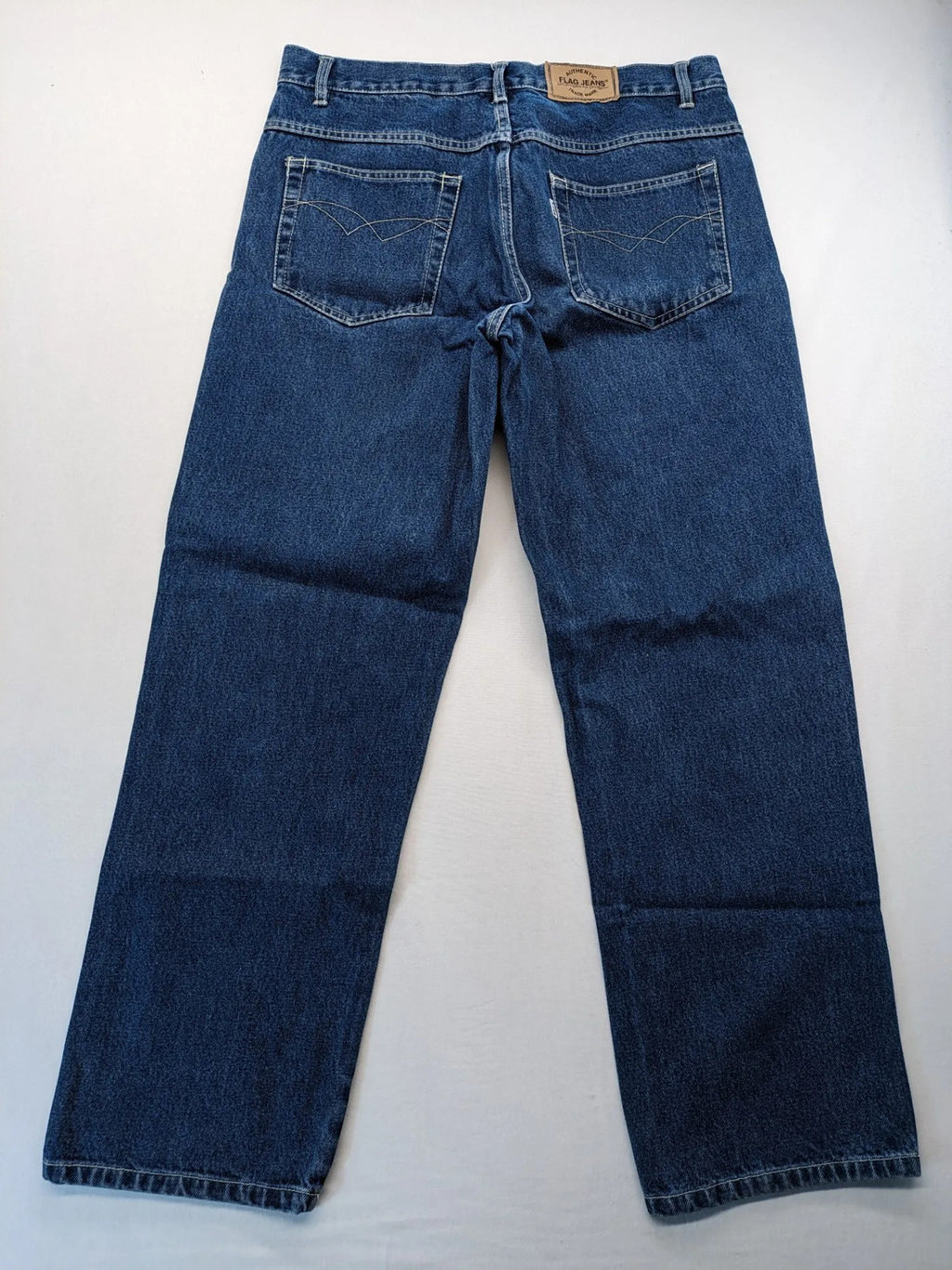 Flag Jeans blue straight leg jeans 5-pocket style robust denim classic wash