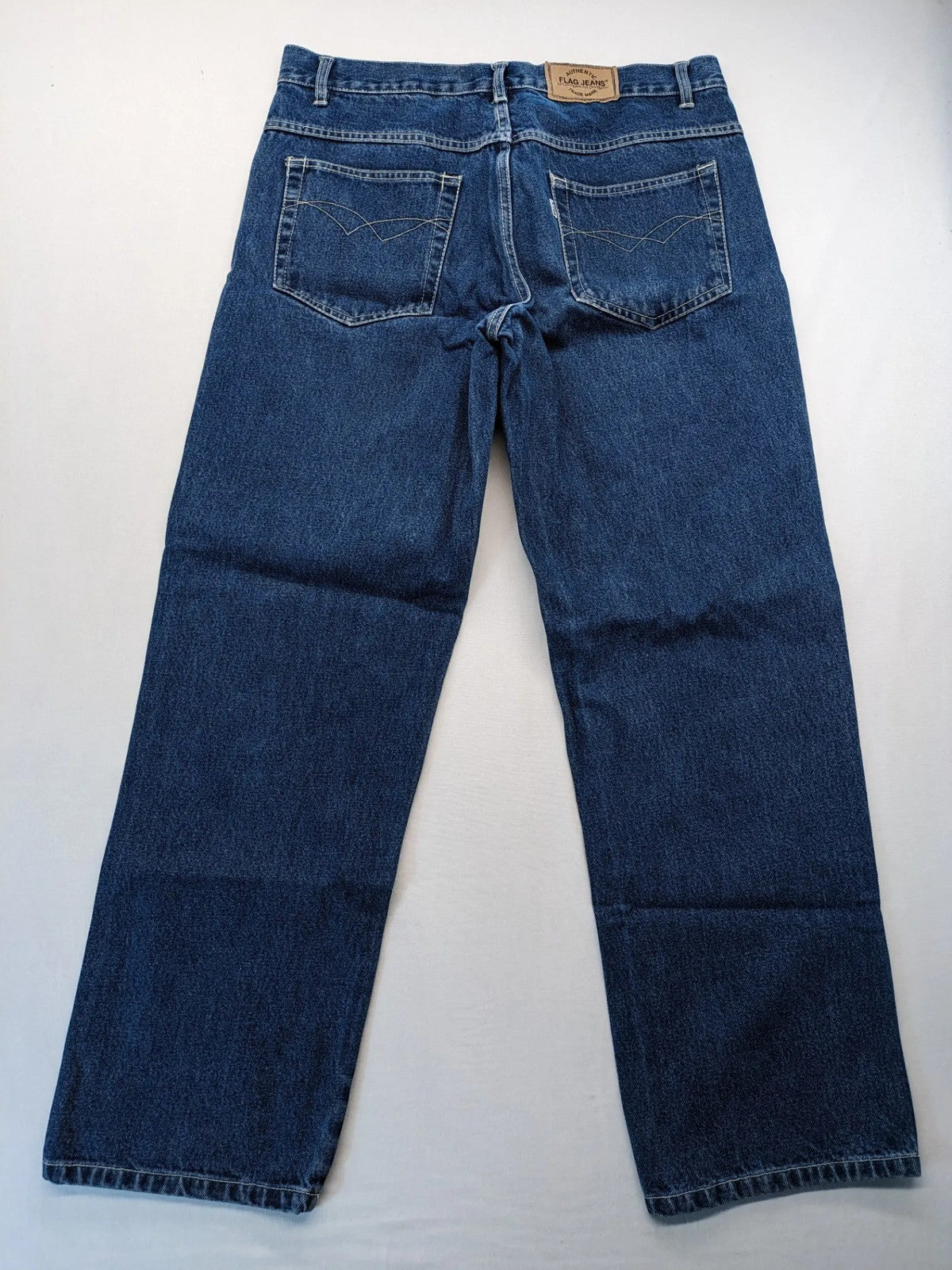 Flag Jeans blue straight leg jeans 5-pocket style robust denim classic wash