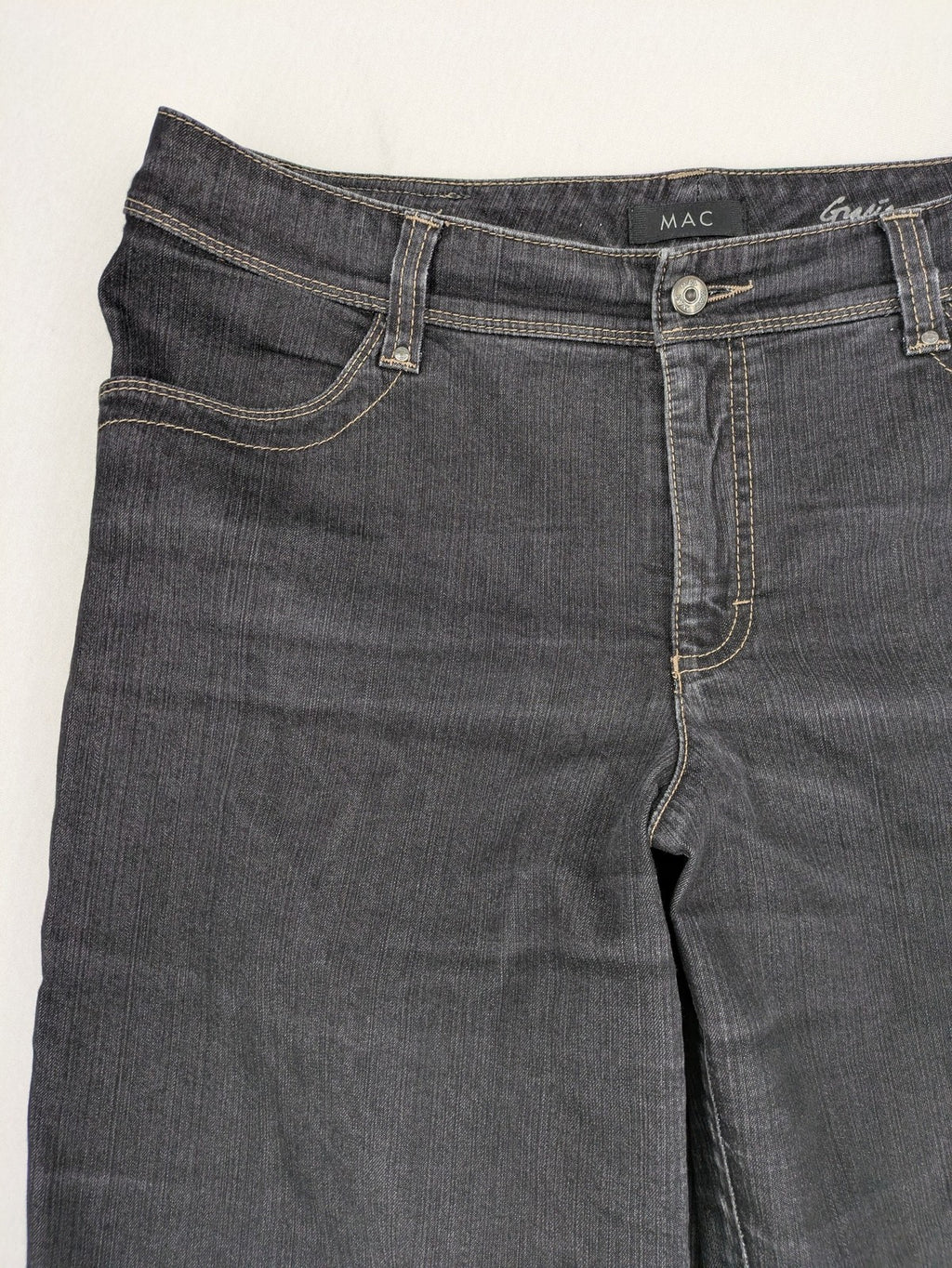 Gracia straight jeans dark grey five-pocket design stretch denim comfort fit
