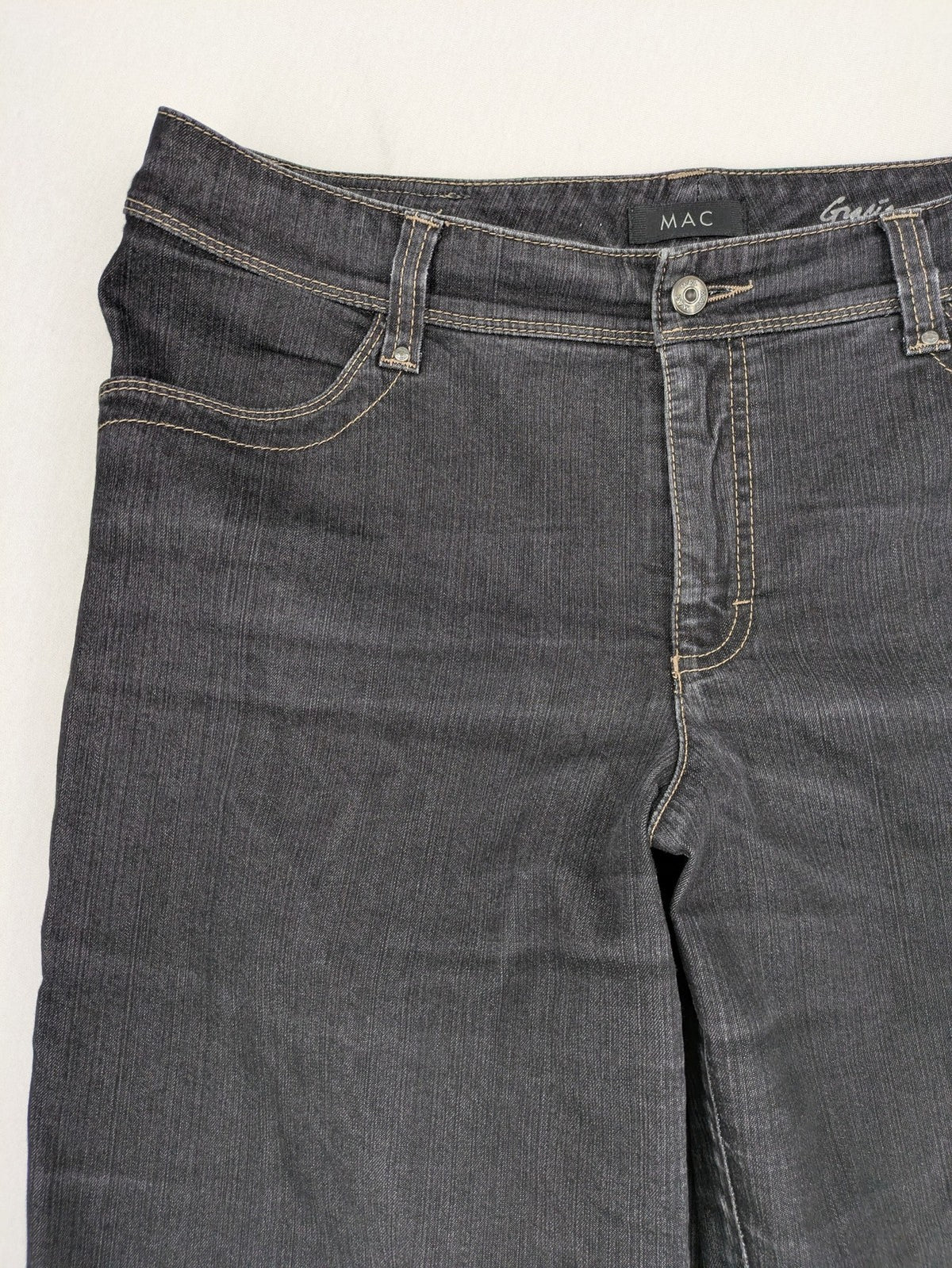 Gracia straight jeans dark grey five-pocket design stretch denim comfort fit