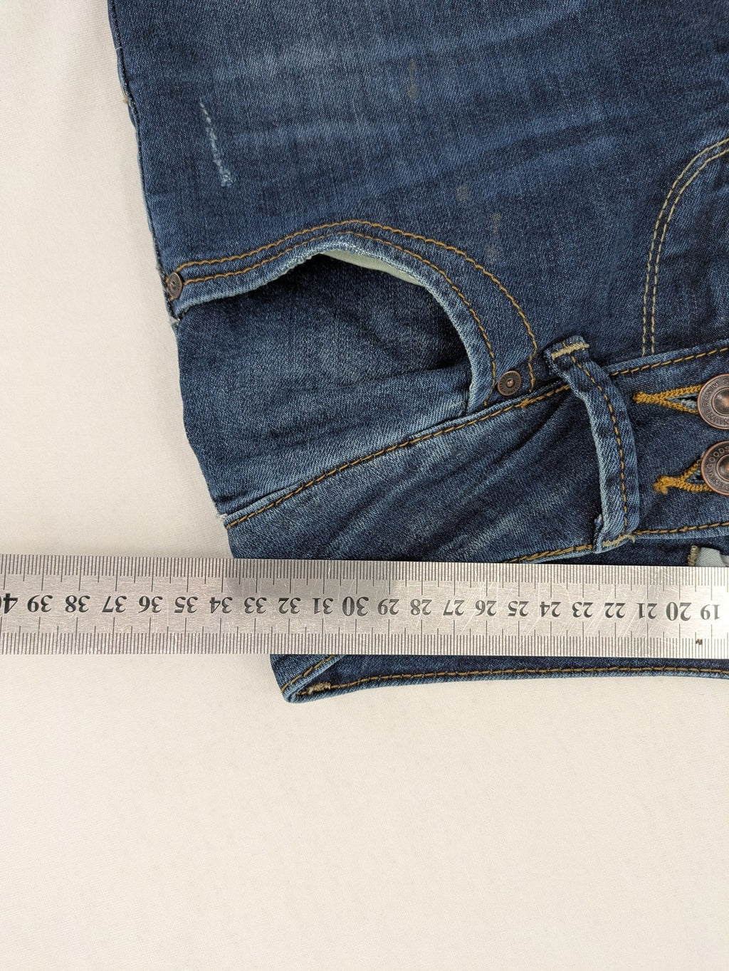 LTB blue skinny jeans dark wash double button closure stretch denim