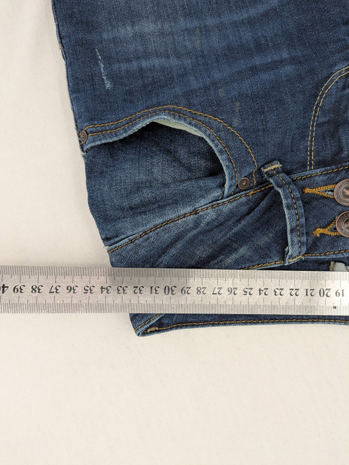 LTB blue skinny jeans dark wash double button closure stretch denim