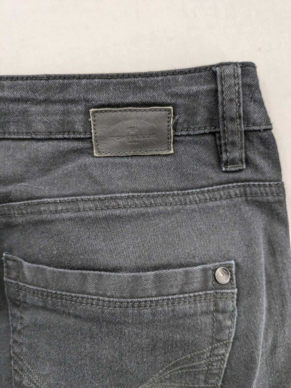 Tom Tailor black straight jeans classic 5-pocket style with button detail