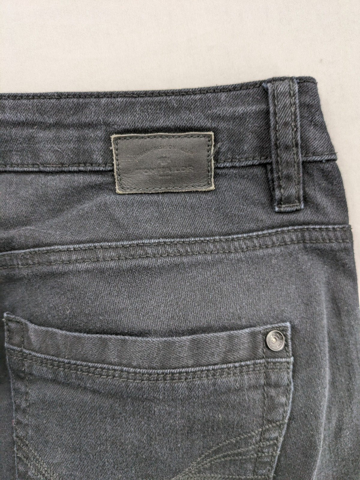 Tom Tailor black straight jeans classic 5-pocket style with button detail