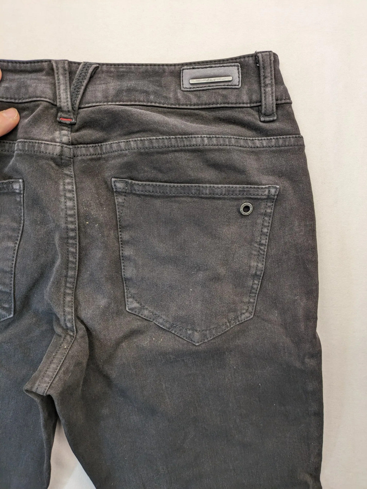 s.Oliver grey super skinny jeans with medium rise and stylish washed finish