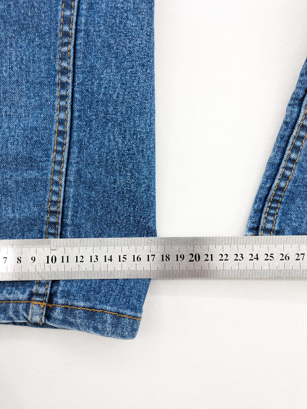 X-Mail blue straight jeans classic 5-pocket style with button closure and belt loops.