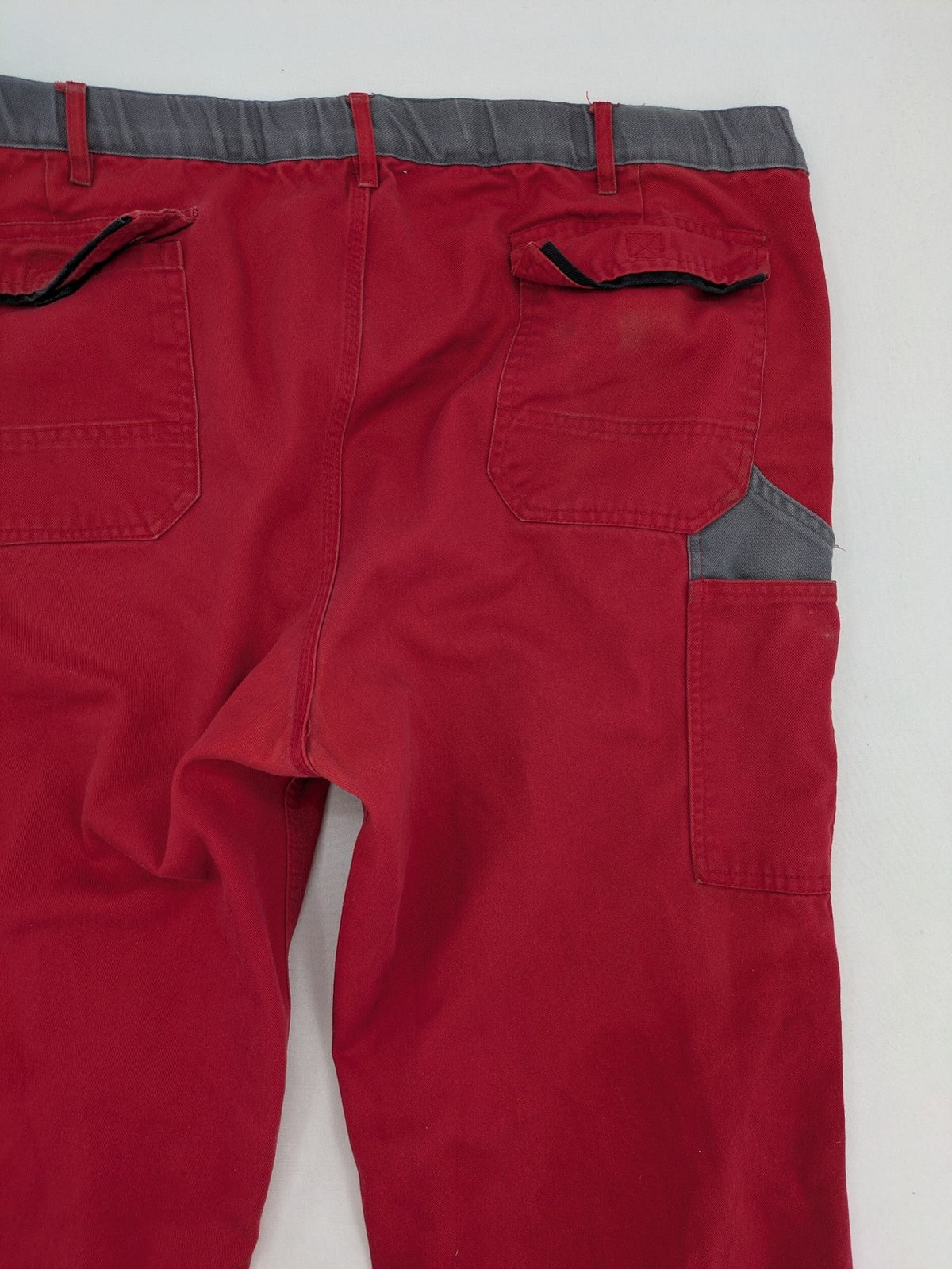 Planam hunting tactical pants red grey elastic waistband multiple utility pockets