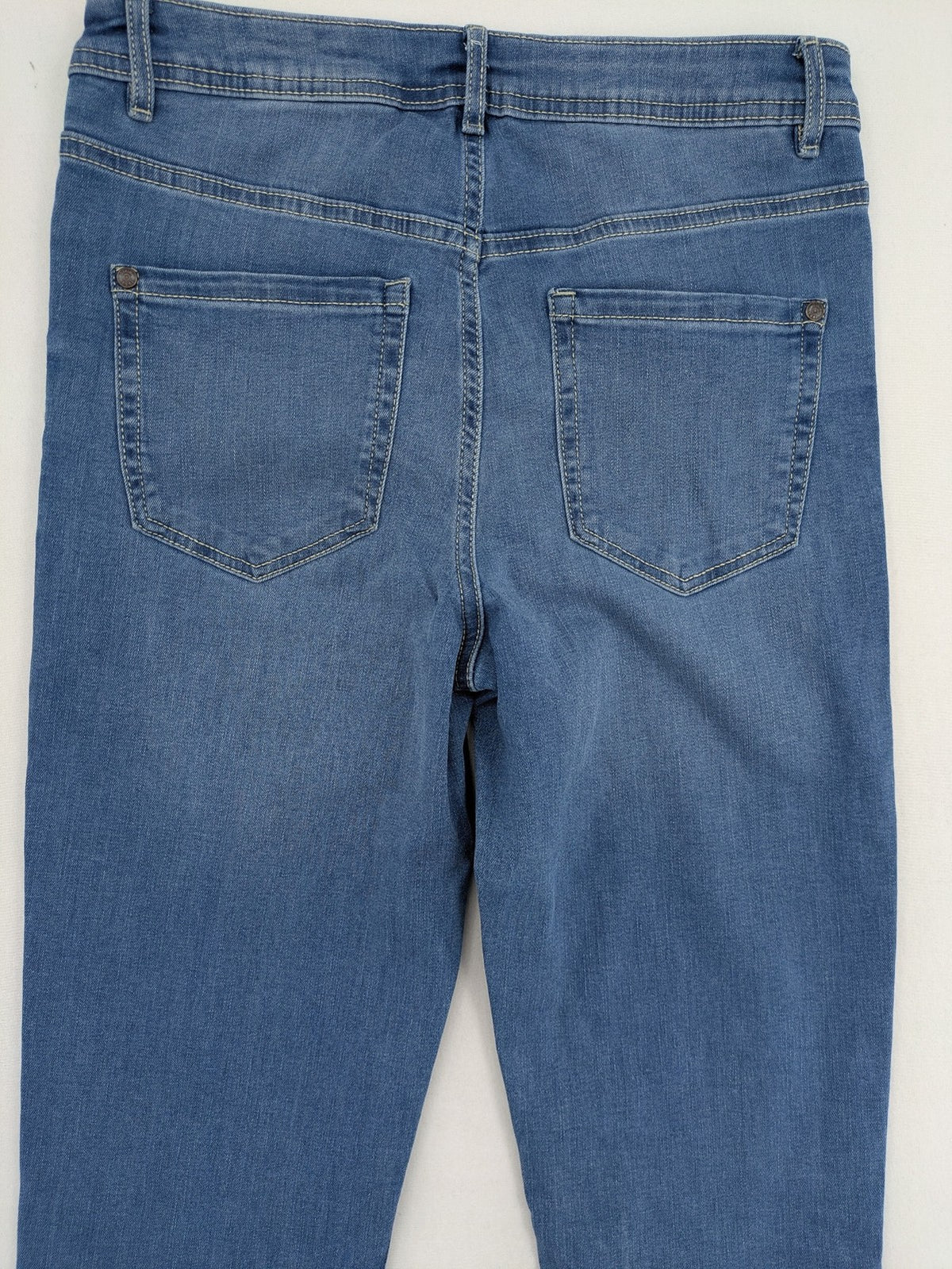 ESMARA blue super skinny jeans with medium waist and stretchy cotton blend material.