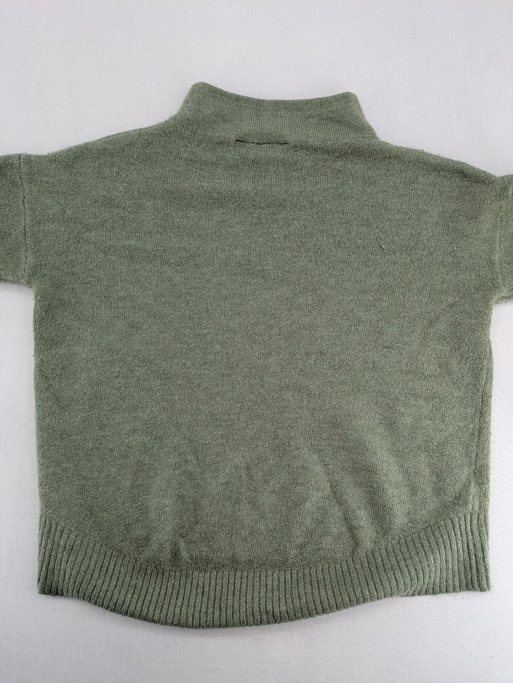 up2 fashion green turtle neck jumper soft knit high-low hem with side slits