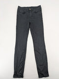 Massimo Dutti grey skinny fit jeans with coated finish and sleek silhouette.
