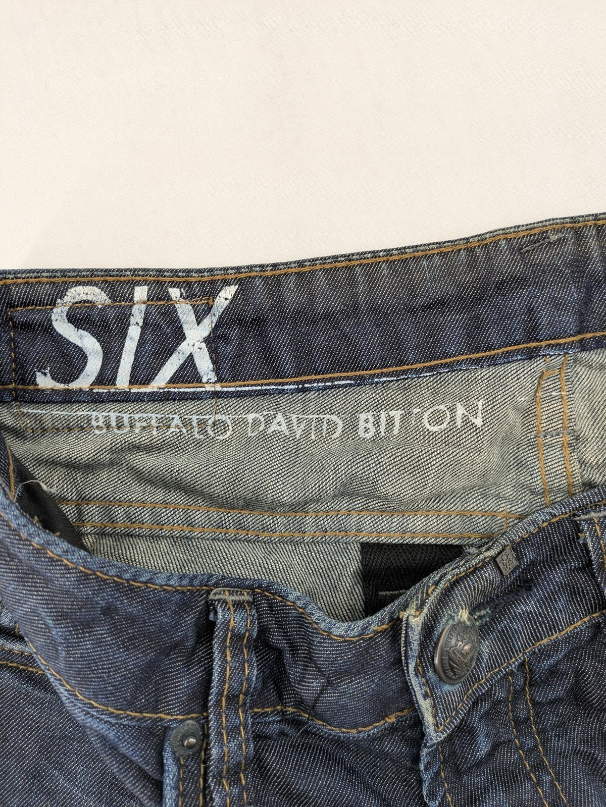 Buffalo David Bitton blue straight jeans dark wash denim five-pocket design