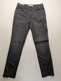 BRAX straight jeans grey with pearl detailing on outer seams, five-pocket style.