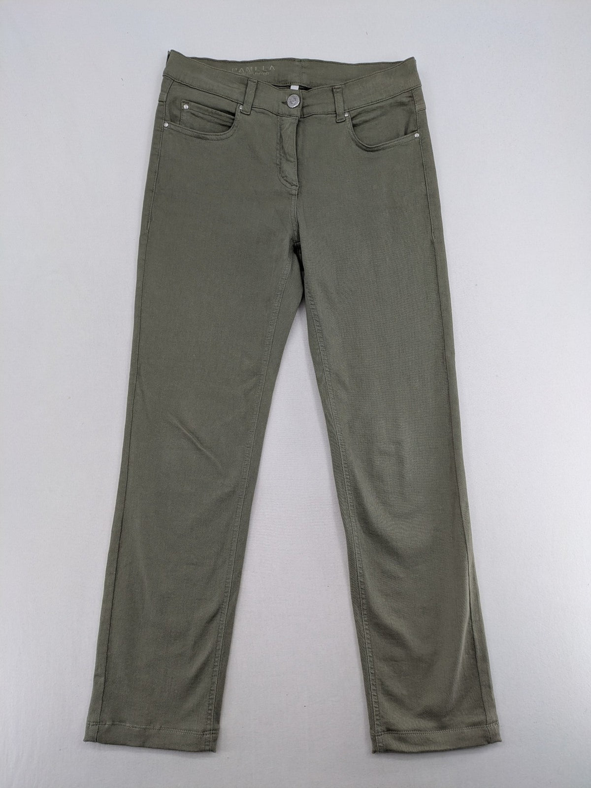 Pamela green pants classic five-pocket design superstretch cotton blend
