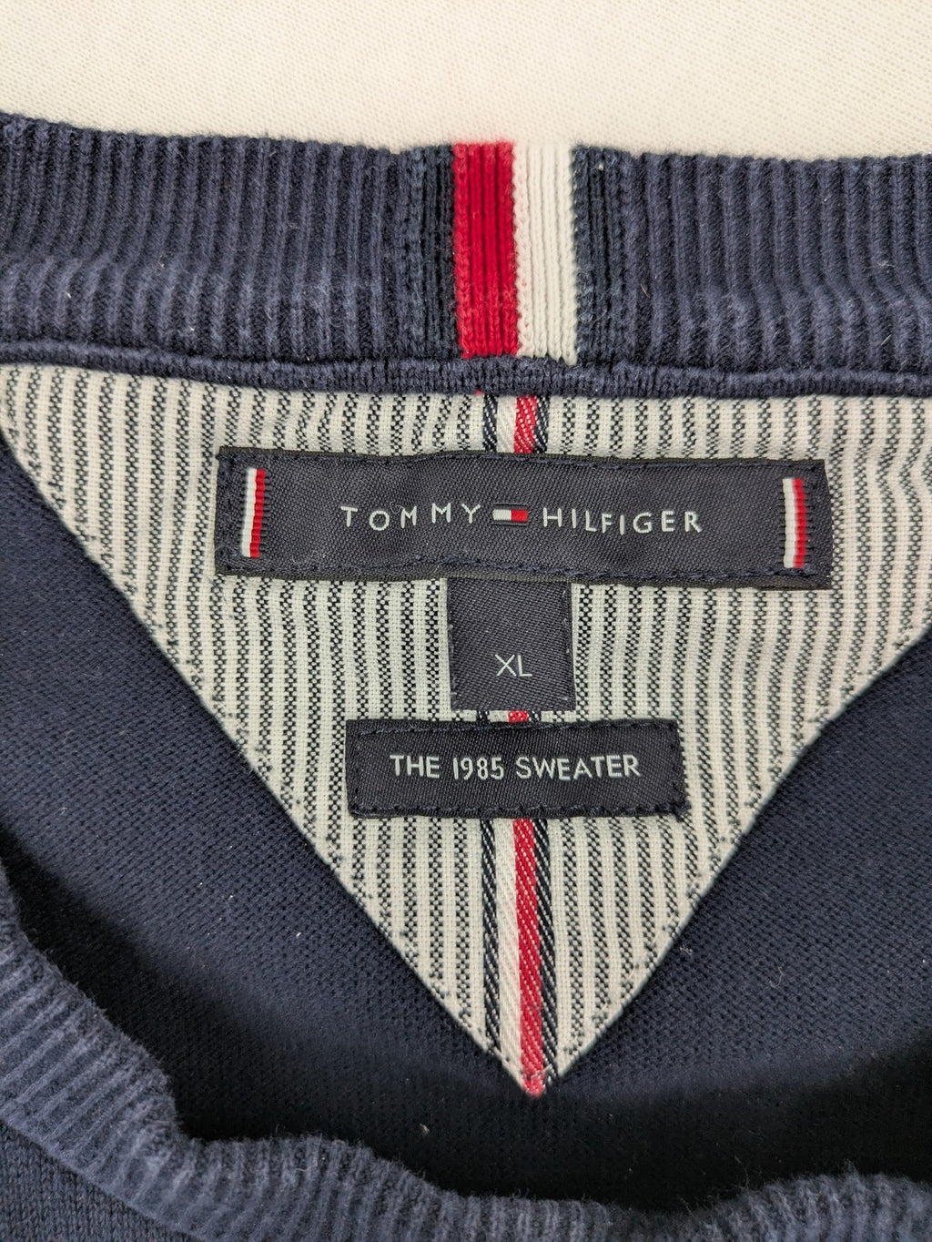 Tommy Hilfiger navy turtle neck jumper, soft cotton, classic logo detail.