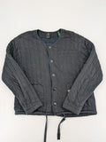 G-Star Raw grey quilted jacket with button closure and adjustable drawstring hem.