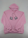Pokémon multi knit jumper pink Pummeluff graphic, adjustable hood, kangaroo pocket.