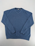 Esprit blue turtle neck jumper, V-neck, soft cotton, classic design.