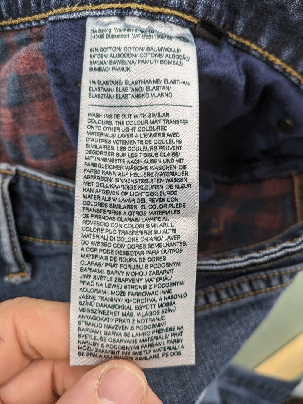 C&A blue straight jeans with thermo lining and classic denim look, W38 L30.