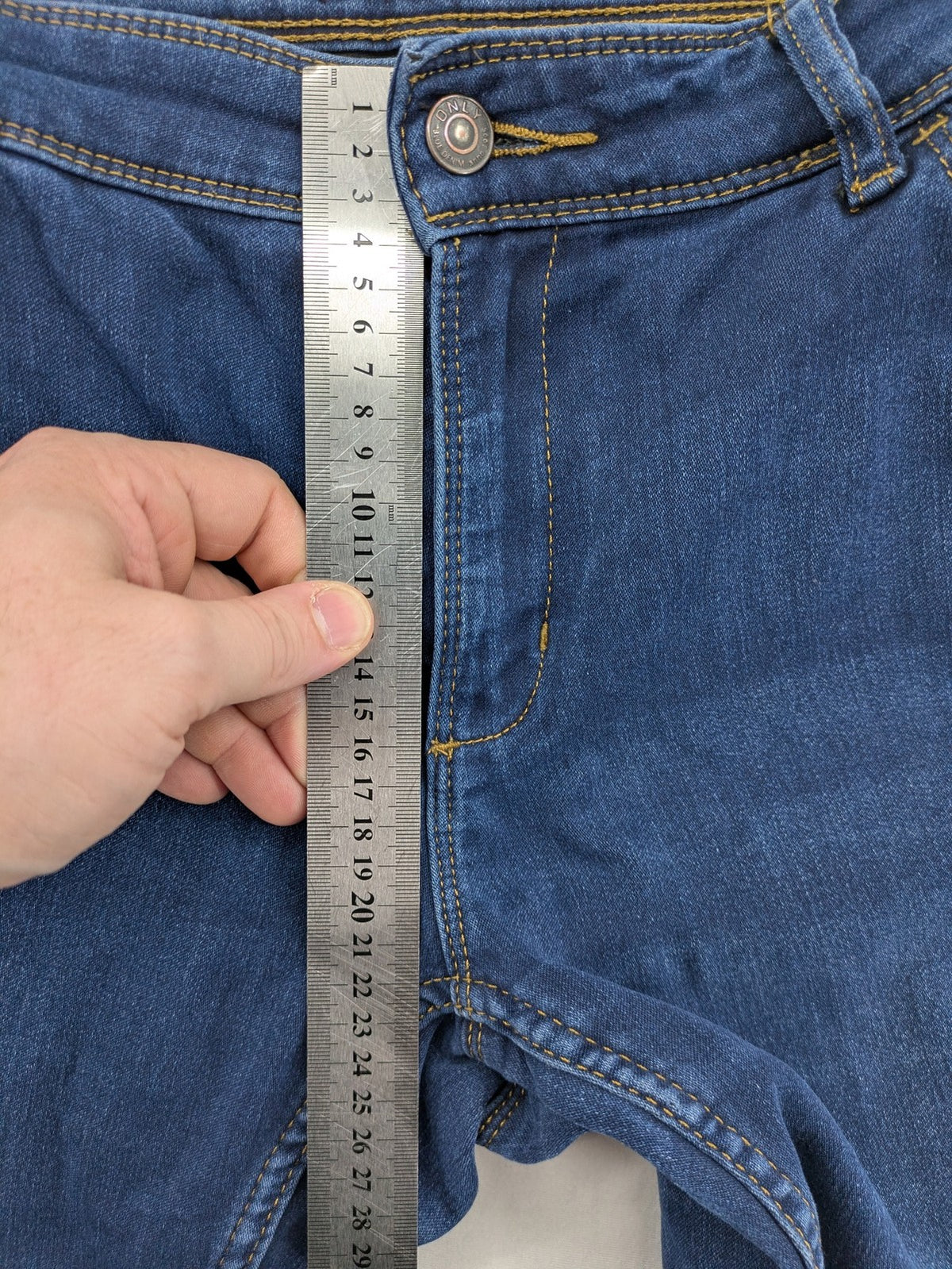 ONLY blue straight jeans classic 5-pocket design dark wash cotton slim fit