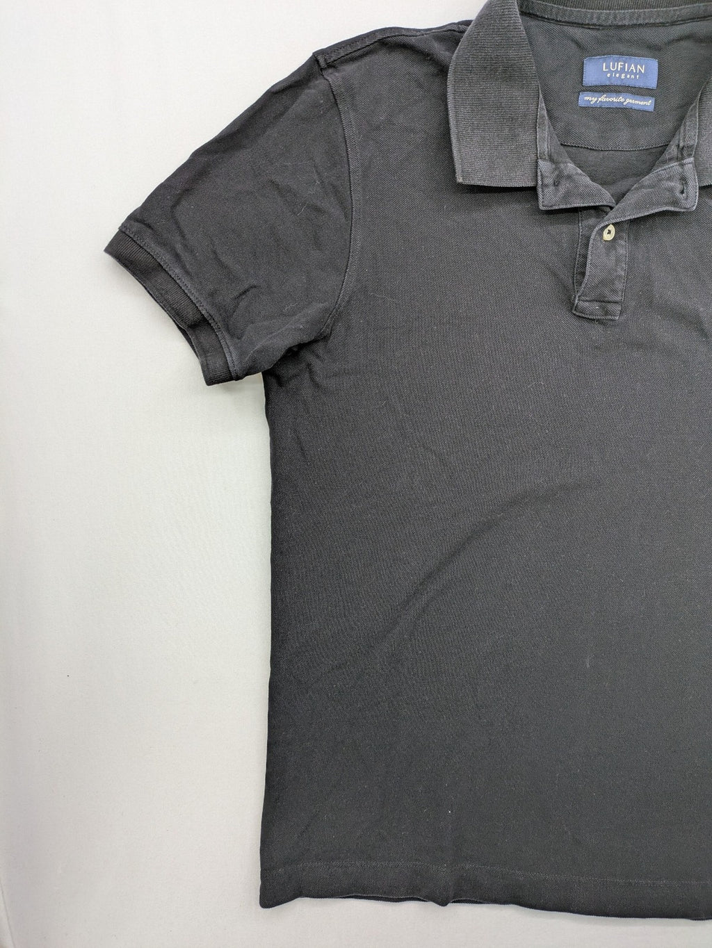 Lufian grey polo shirt short sleeve 100% cotton embroidered crest logo