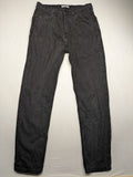 Don't Think Twice straight jeans black grey faded wash five-pocket design cotton denim