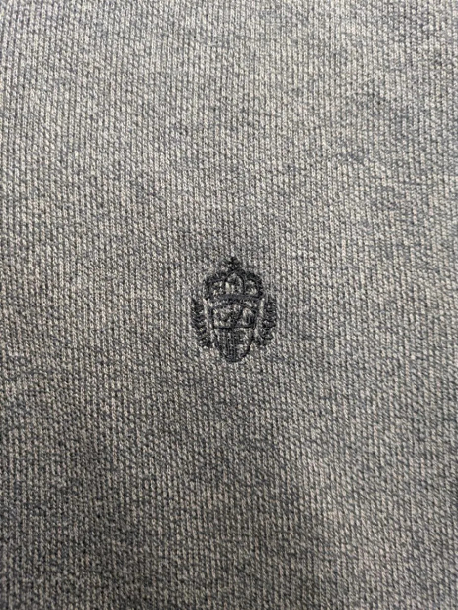 Today's Man turtle neck jumper multi grey melange with 1/4 zip and embroidered logo.