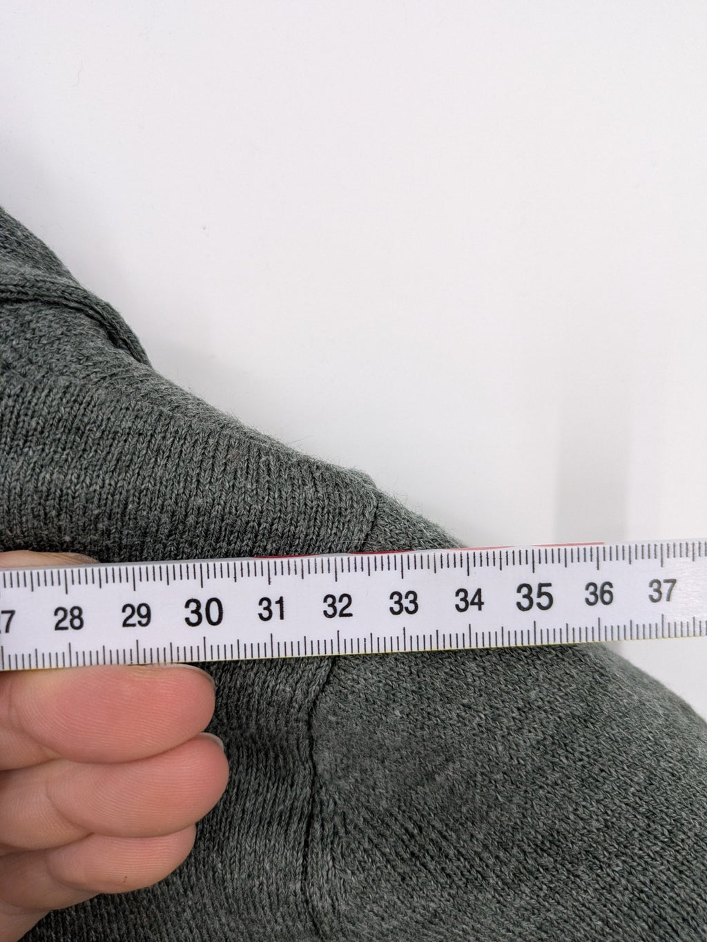 Bodyflirt grey cardigan with black top, open front, soft knit, waterfall collar.