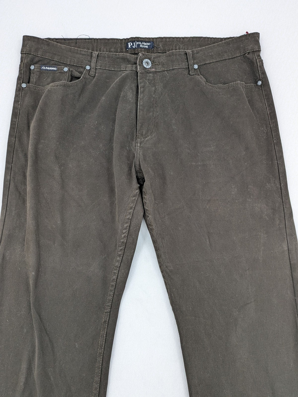 Paladino brown straight jeans five-pocket design stretch cotton fabric