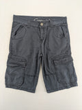 Crosswind grey cargo shorts with multiple pockets and durable cotton material.