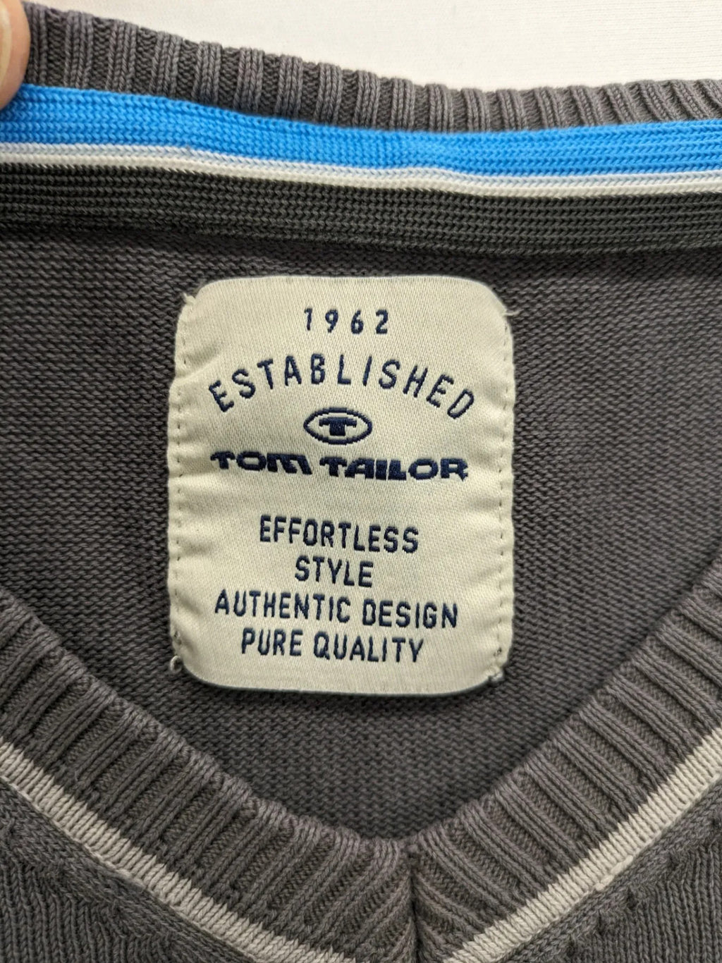 Tom Tailor grey turtle neck jumper with ribbed cuffs and stylish collar.