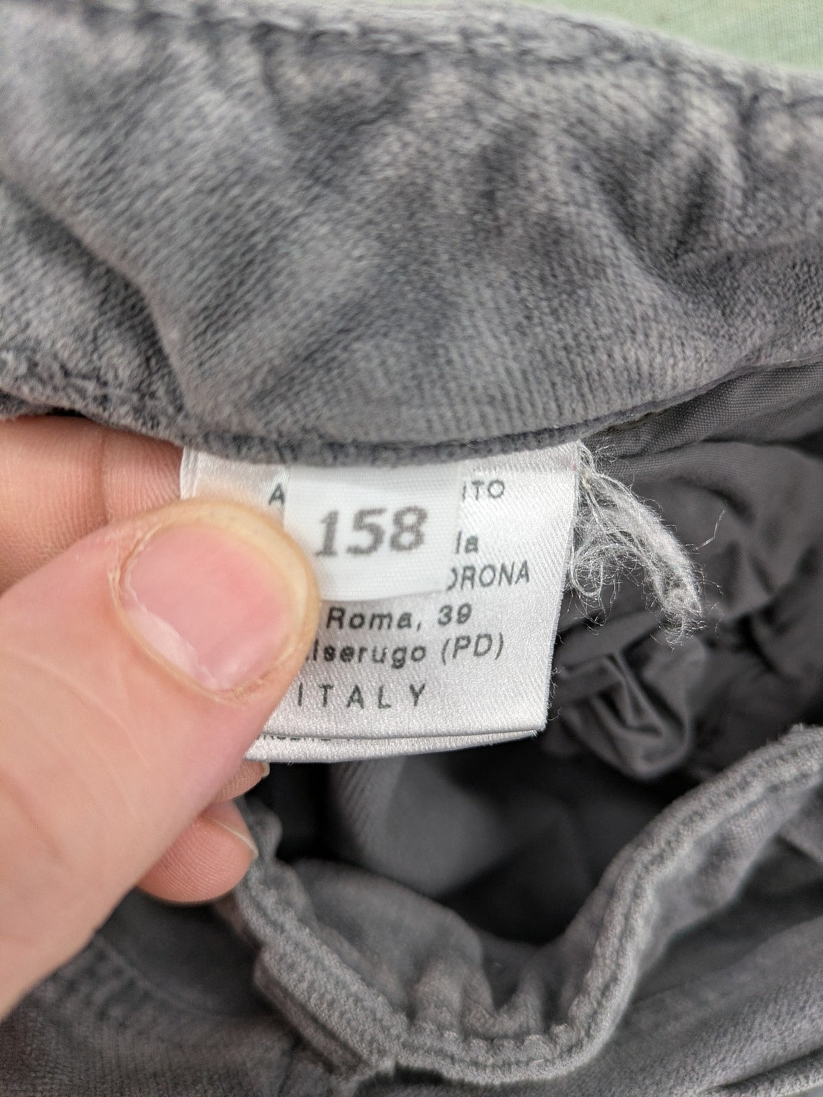 Eddie Pen grey cord pants 5-pocket design stretch cotton fabric